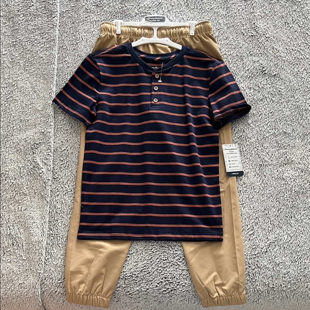 Tommy Bahama Navy and Orange Striped Kids Set